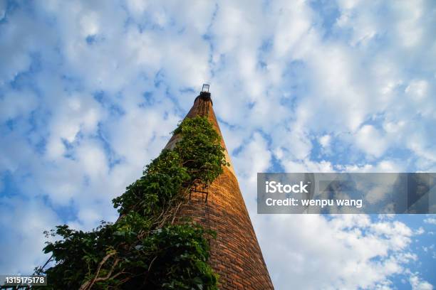 Red Brick Chimney Creeper Stock Photo - Download Image Now - Architecture, Blue, Brick