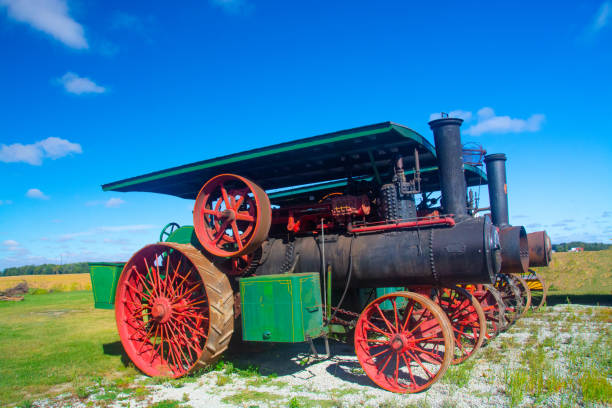 antike steam farm traktoren-miami county, indiana - road going steam engine stock-fotos und bilder