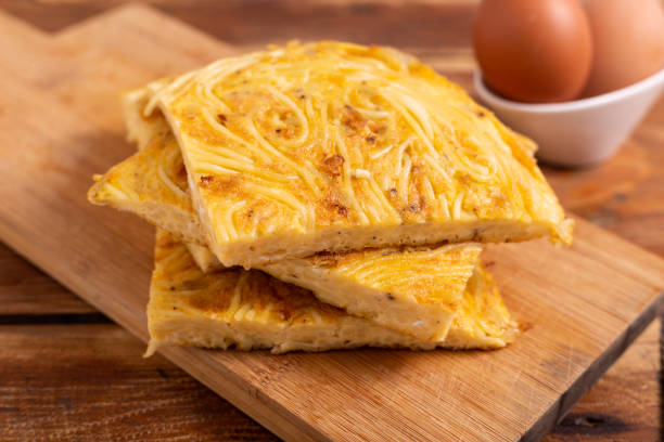istock Homemade spaghetti omelette. Complete dish, nutritious and typically suitable for those who practice sports. Protein food, good fats food. 1315185376
