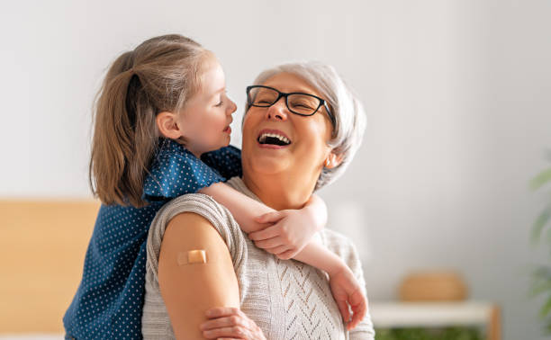 istock Senior woman after vaccination. 1315191168