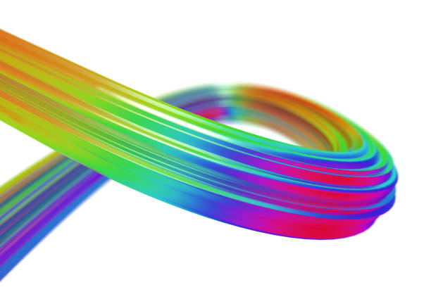 istock Abstract twisted band with rainbow colors in front of white background. 1315192344