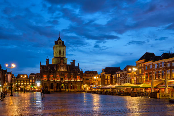 istock Delft Market Square Markt in the evening. Delfth, Netherlands 1315192811