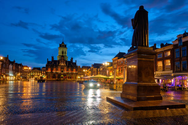 istock Delft Market Square Markt in the evening. Delfth, Netherlands 1315192860