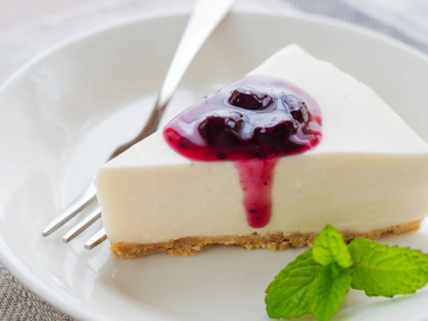 istock Raw cheesecake with blueberry souce 1315193374