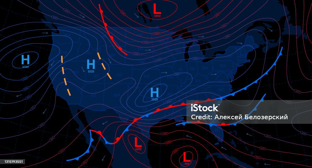 Forecaster Map Weather Forecast Map Stock Illustration - Download Image Now ...