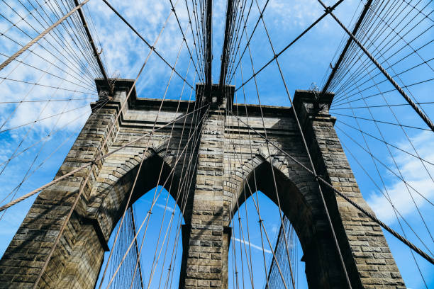 istock Low angle view of Brooklyn Bridge in New York 1315208356