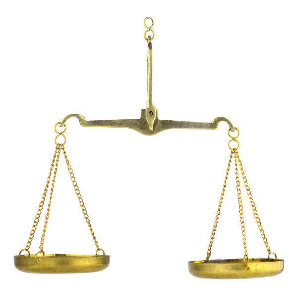 Isolated image of scales close up on white background