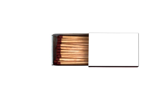 istock Matches in an open box on a white insulated background with mockup 1315218327