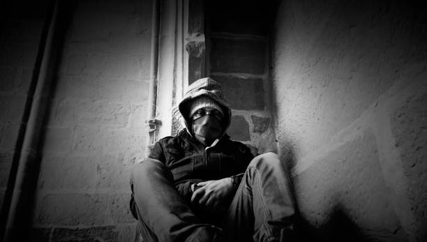 istock Young street gang with mask 1315218945