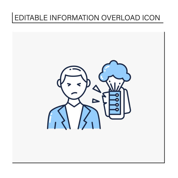 60+ Information Overload Brain Stock Illustrations, Royalty-Free Vector ...