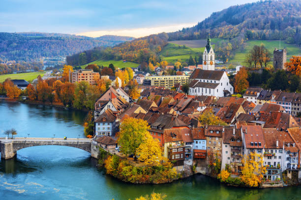 istock Laufenburg Old town on Rhine river, Switzerland 1315225681