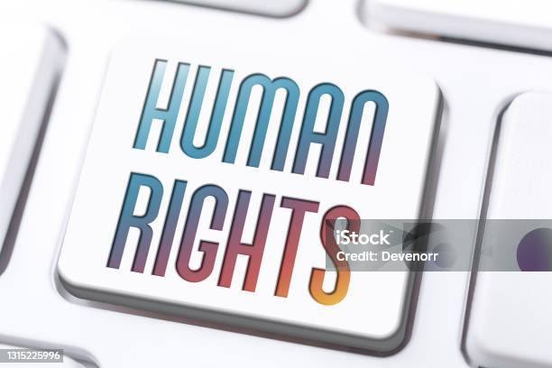 Human Rights Written On A Keyboard Button Stock Photo - Download Image Now - Abuse, Alertness, American Culture