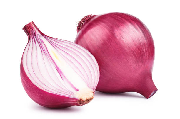 istock Red delicious onions on white 1315226139