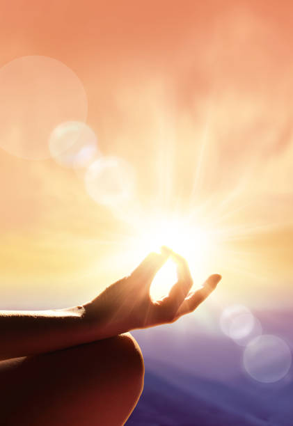 istock Close up of a hand in a meditation pose. 1315227420