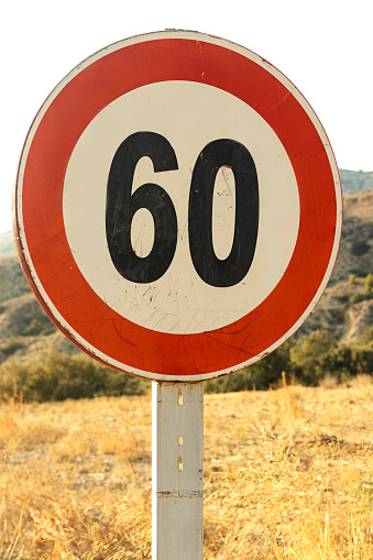 road sign: speed limit 60 km/h
