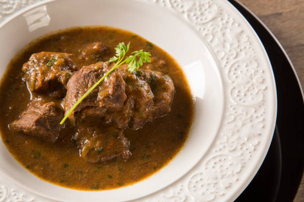 istock Rustic Stew meat with sauce in the white plate 1315228854