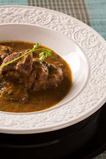 istock Rustic Stew meat with sauce in the white plate 1315230012