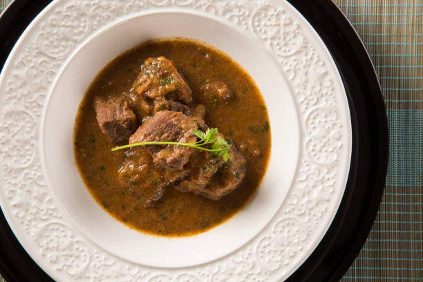 istock Rustic Stew meat with sauce in the white plate 1315230054