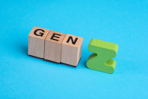 GEN Z word composed from wooden abc alphabet block letters