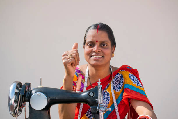 istock Rural woman Worker Tailor showing Thumbs Up 1315233924