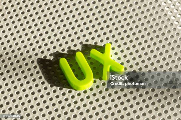 Ux Word Composed With Green Abc Alphabet Letters Copy Space Stock Photo - Download Image Now