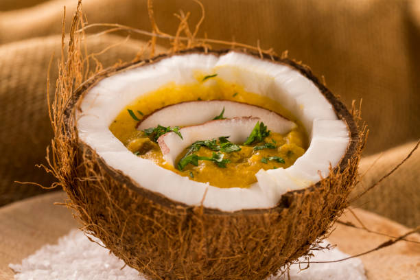 istock Sururu soup inside a coconut. Brazilian dish. 1315234352