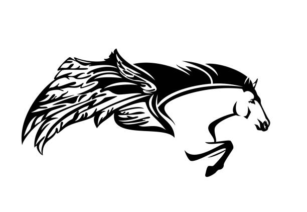 Desenho De Cão, Cavalo, Cavalos Voadores, Máscara De Cabeça De Cavalo,  Pegasus, Logotipo, Cabeçada, Cabeçada, Preto e branco, refrear, desenhando  png