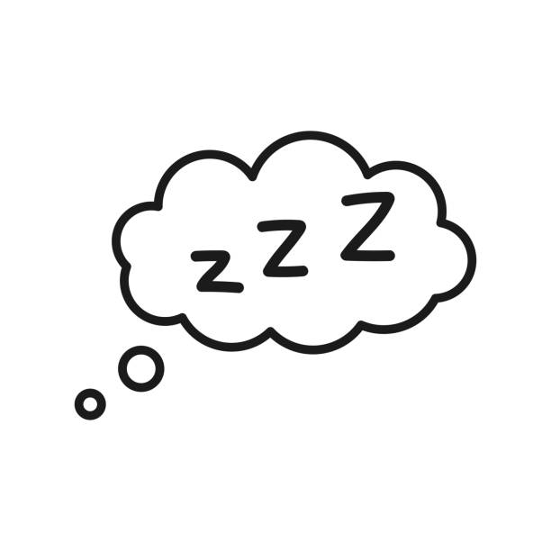 ręcznie rysowana fala snu zzz w chmurze izolowana na białym tle. ilustracja wektorowa - snow stock illustrations