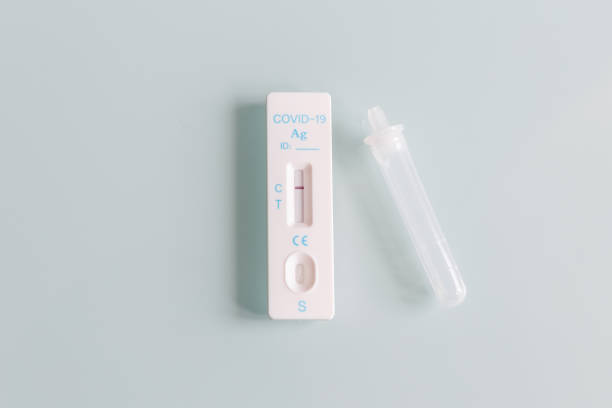 istock Cassettte with negative result of covid-19 antigen rapid test 1315249212