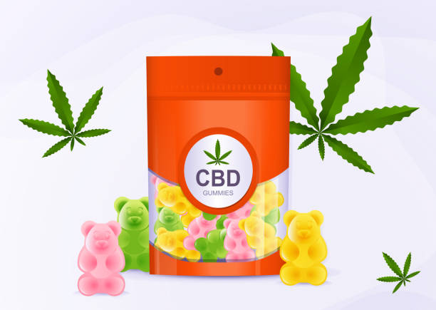 ilustrações, clipart, desenhos animados e ícones de gummy bear marijuana medicinal cbd - gummy
