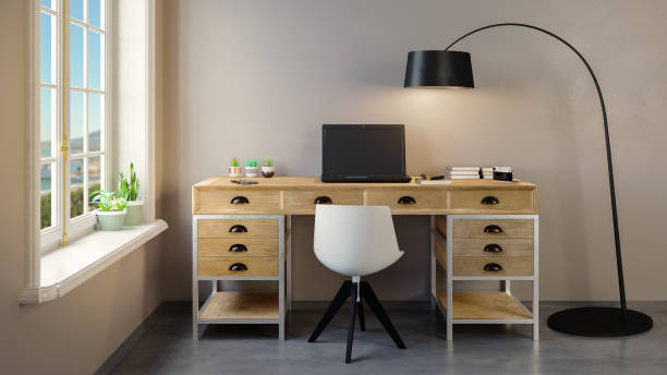 istock Home office interior concept with a sea view 1315254206