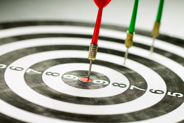 istock The red dart hits right on target. 1315258190