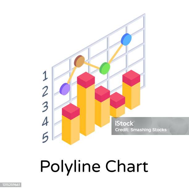 Map Polyline Color Graphical Polyline Chart Stock Illustration - Download Image Now - Chart, Data ...
