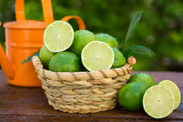 istock Sweet fresh lemon in natural light on old wood 1315260652