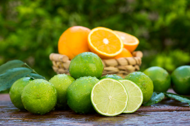 istock Sweet fresh lemon in natural light on old wood 1315260683