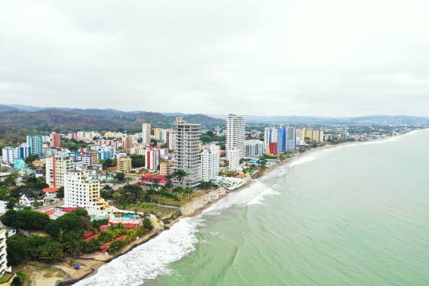 istock Aerial view, following a beach with many waves 1315262046