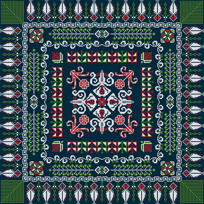 Palestina Pattern Traditional Palestinian Embroidery Pattern 23 Stock Illustration ...