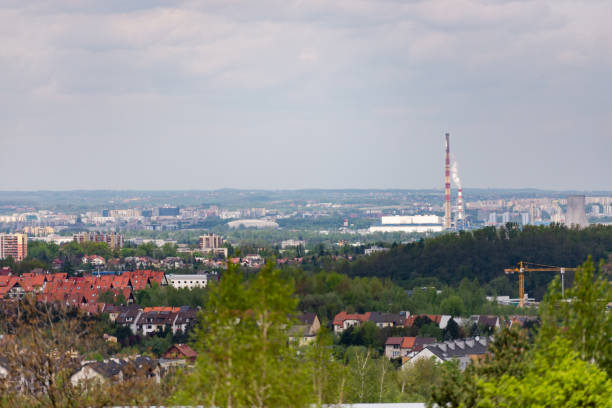 istock Panorama of Krakow with CHPP pipes 1315272600