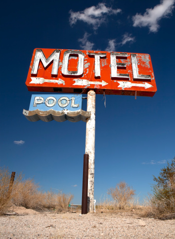 Old Motel sign along Route 66 in Arizona