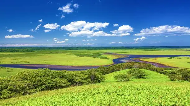 This is the summer scenery of Kiritappu Wetland in Hokkaido prefecture, Japan.
Kiritappu Wetland is located in Akkeshi town which is the eastern area in Hokkaido prefecture, it is well known for sightseeing place in this prefecture.