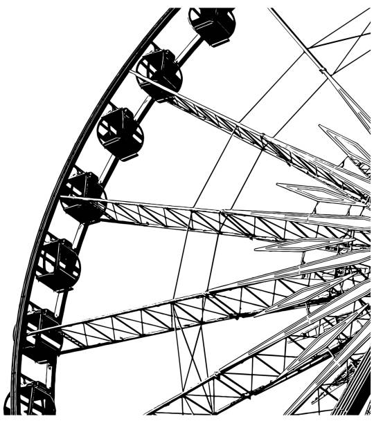 колесо обозрения реалистичная иллюстрация - farris wheel stock illustrations