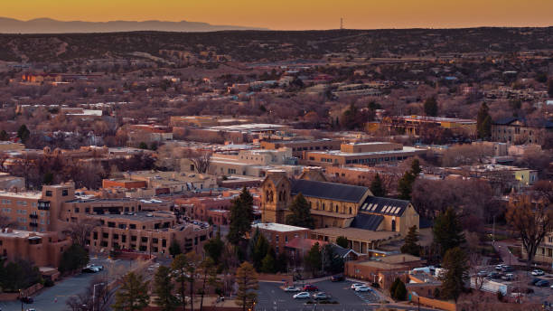 istock Downtown Santa Fe, New Mexico At Sunset - Aerial 1315286470