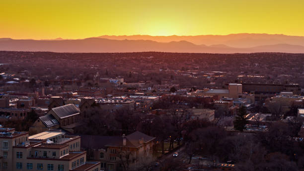 istock Sunset Over Santa Fe - Aerial 1315286506