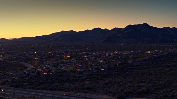 istock Tucson Housing and Mountains At Sunset - Aerial 1315288038