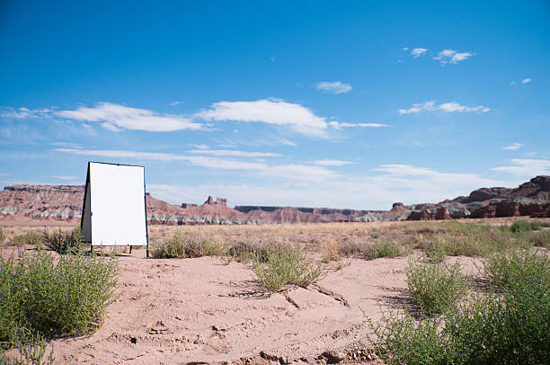 istock Blank sign in desert 131528975