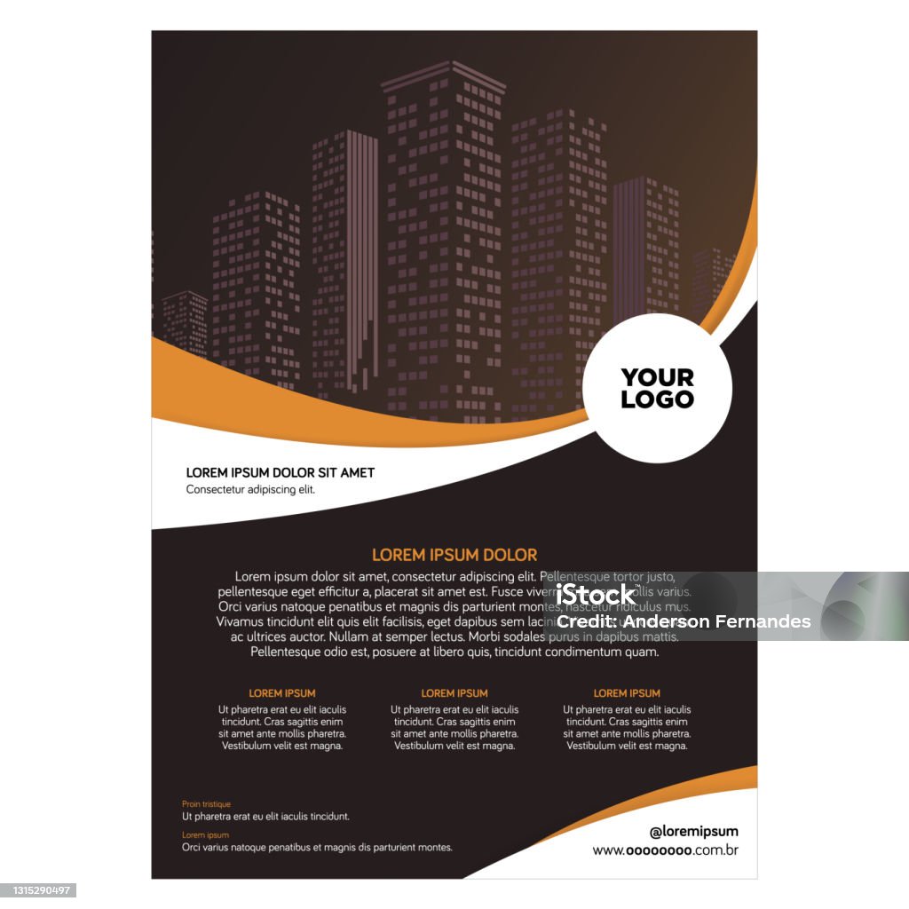 Layout Design Brown Brown And Orange Vector Template Layout Clean Design Stock Illustration ...