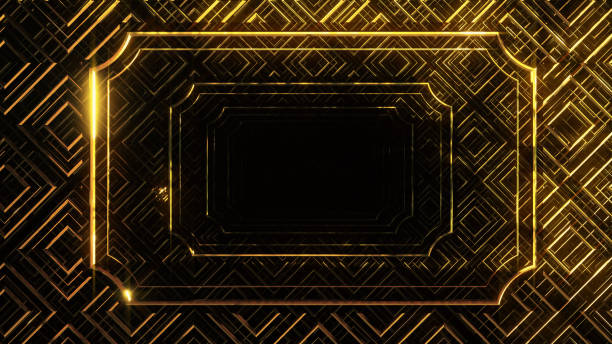 istock Golden anniversary card in art deco style 1315291308