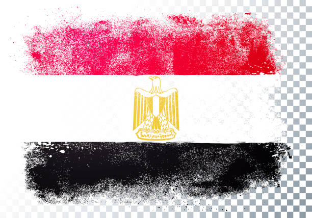 Vector Illustration Distortion Grunge Flag Of Egypt Vector Illustration Distortion Grunge Flag Of Egypt egyptian flag stock illustrations