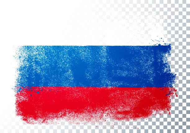 wektor ilustracja zniekształcenia grunge flaga rosji - flag russian flag russia dirty stock illustrations