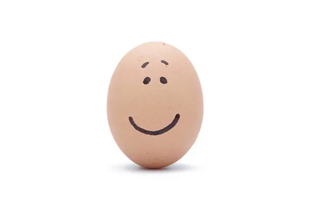 egg with emotions on a white background.